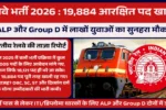 Railway Jobs 2026: 19,884 आरक्षित पद खाली! ALP और Group D में लाखों युवाओं का सुनहरा मौका